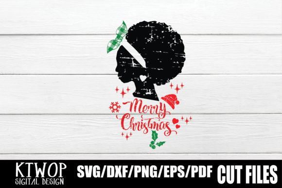 Christmas Black Woman Afro SVG