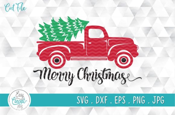 Merry Christmas Truck and Tree SVG